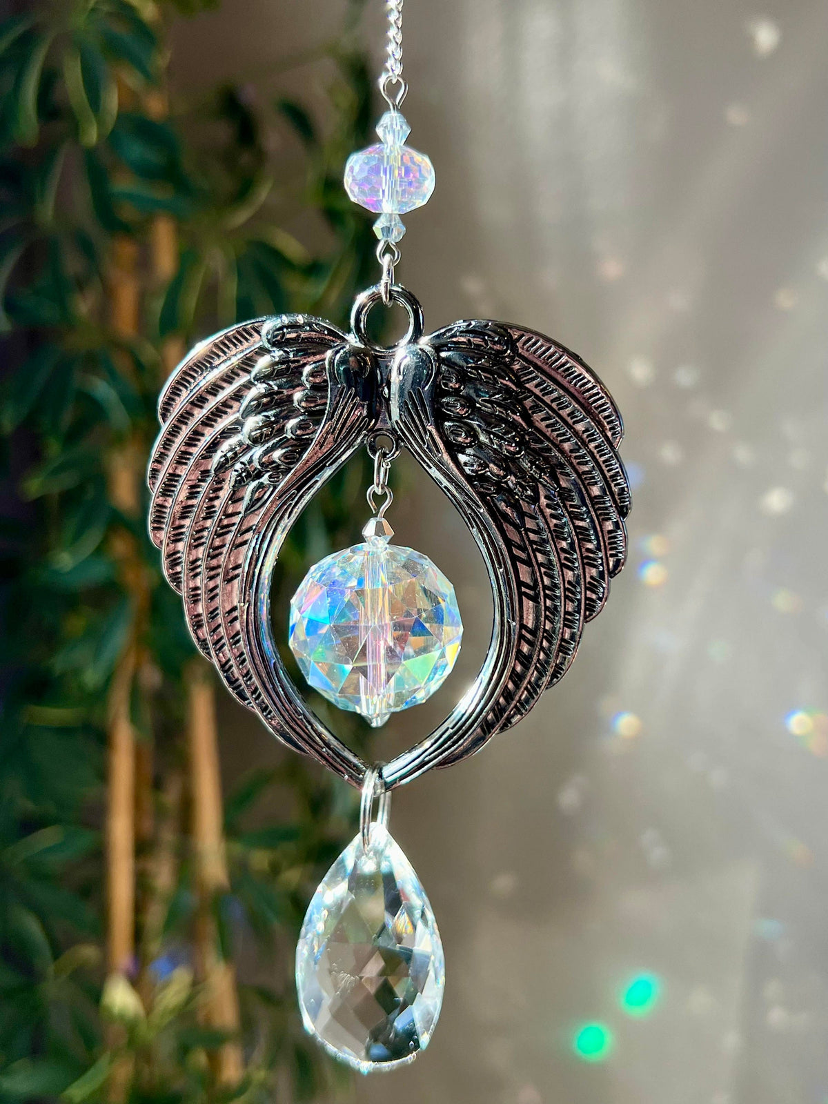 Angel Wings Memorial Suncatcher – Sympathy Gift for Loss of Mom, Dad, Husband, Wife, Child or Loved One
