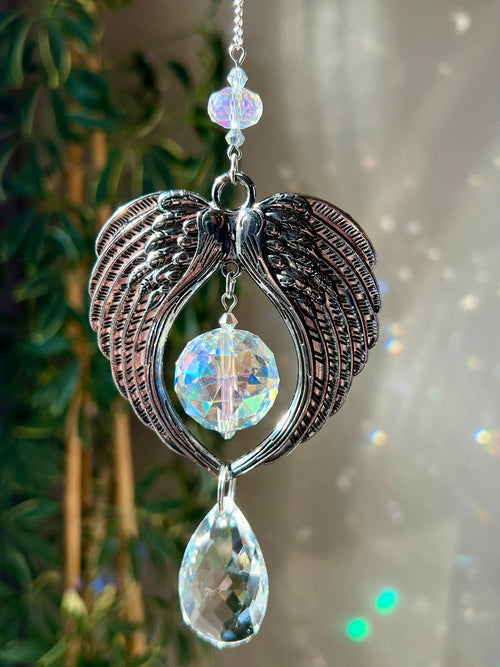 Angel Wings Memorial Suncatcher – Sympathy Gift for Loss of Mom, Dad, Husband, Wife, Child or Loved One