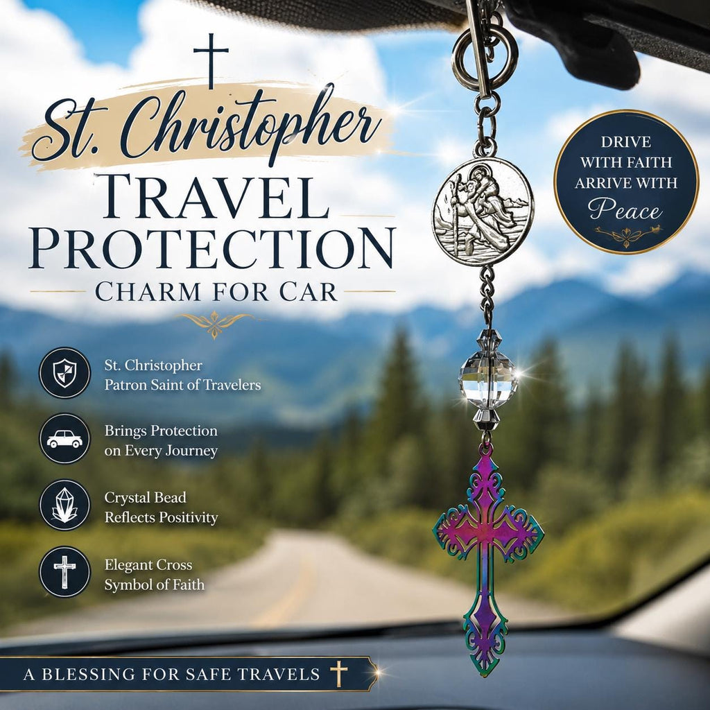 St. Christopher Car Charm – Patron Saint of Travelers Rearview Mirror Charm