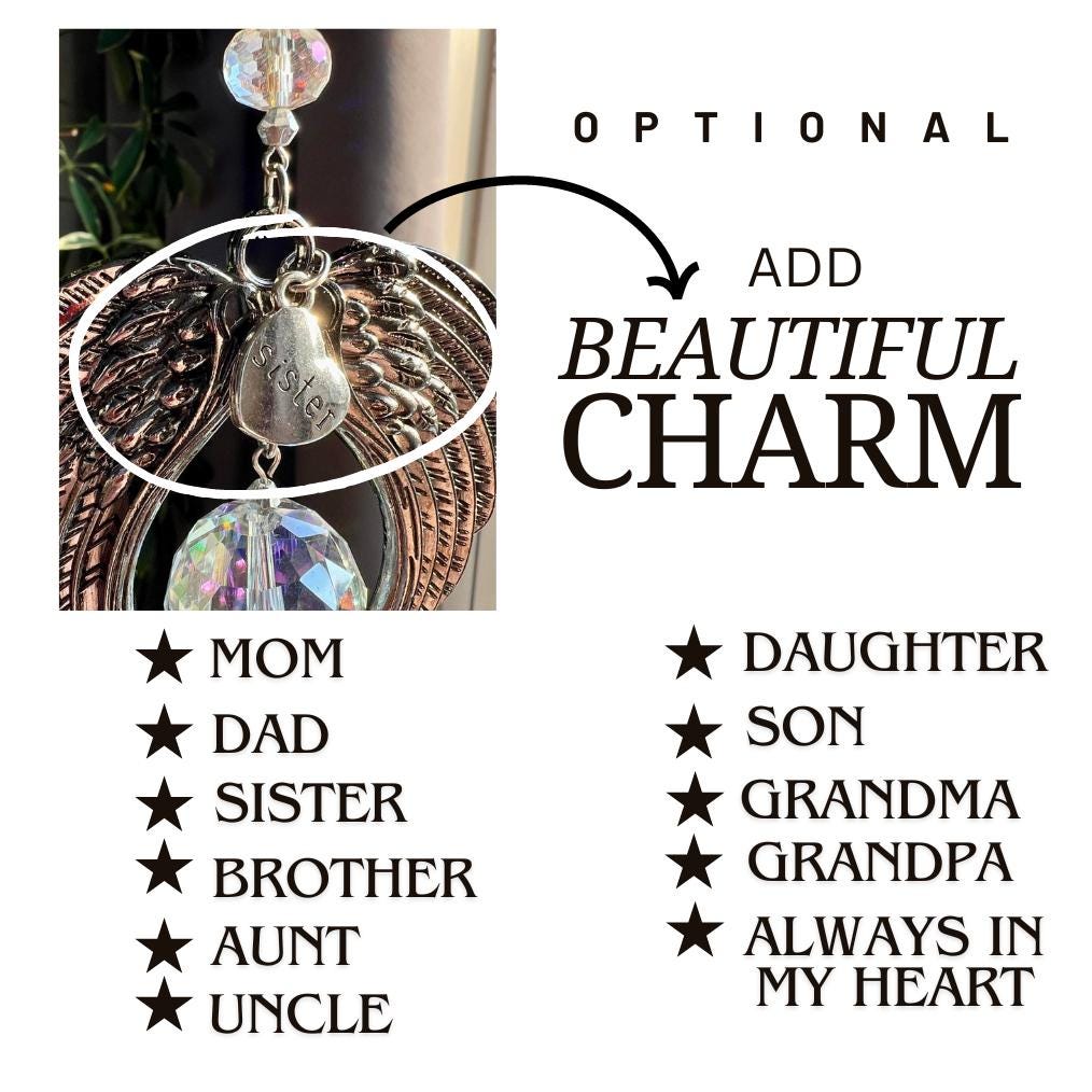 Angel Wings Memorial Suncatcher – Sympathy Gift for Loss of Mom, Dad, Husband, Wife, Child or Loved One