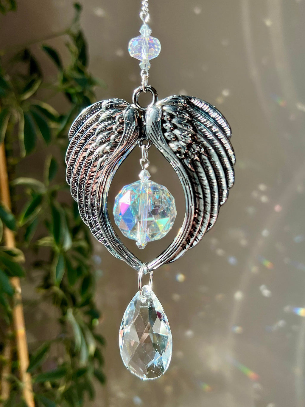 Angel Wings Memorial Suncatcher – Sympathy Gift for Loss of Mom, Dad, Husband, Wife, Child or Loved One