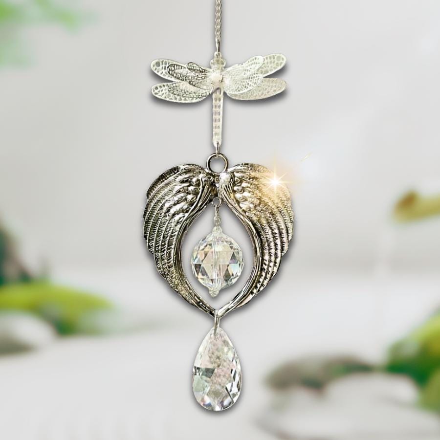 Dragonfly Angel Wings Crystal Suncatcher