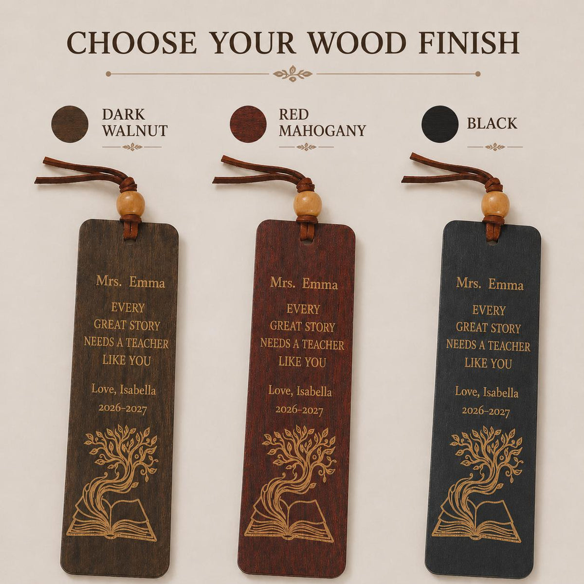 Personalized Teacher Bookmark & Engraved Pen Gift Set | Teacher Appreciation Gift