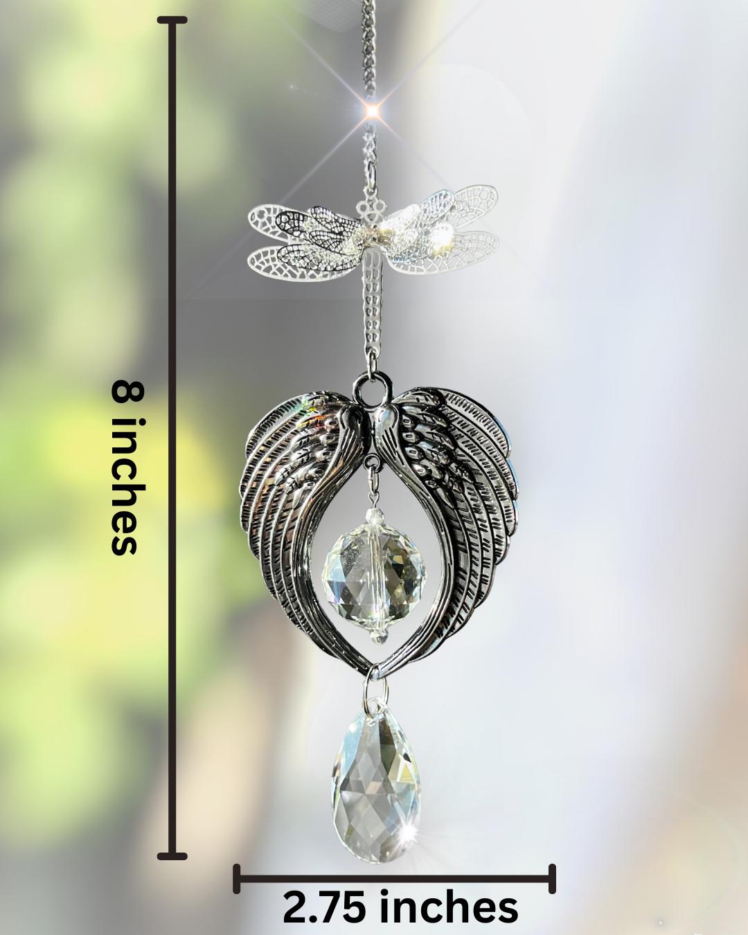 Dragonfly Angel Wings Crystal Suncatcher