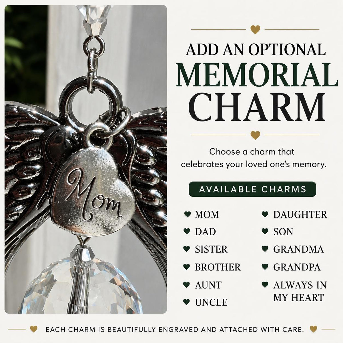 Angel Wings Memorial Suncatcher with Stand – Sympathy Gift for Loss of a Loved One