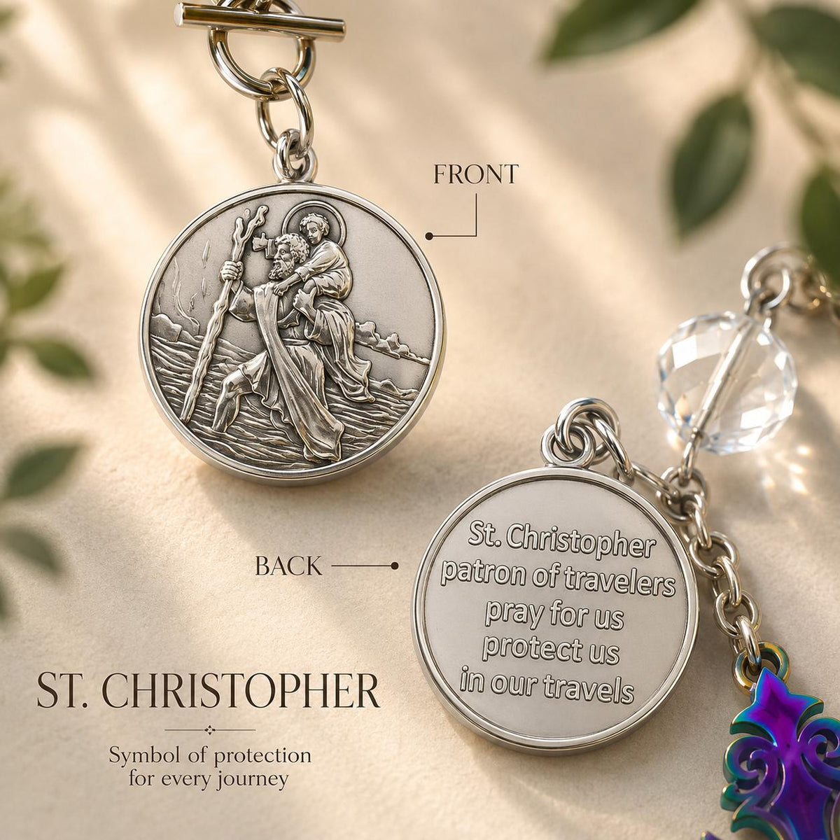 St. Christopher Car Charm – Patron Saint of Travelers Rearview Mirror Charm