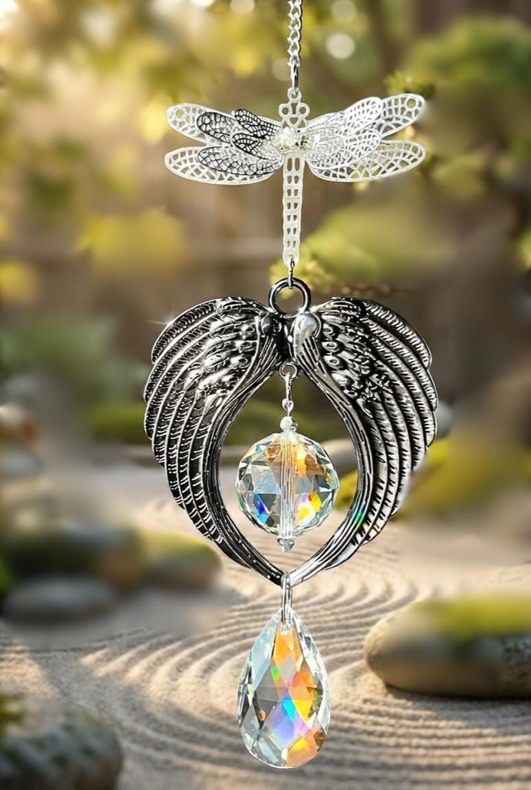Dragonfly Angel Wings Crystal Suncatcher