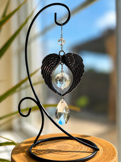 Angel Wings Memorial Suncatcher with Stand – Sympathy Gift for Loss of a Loved One