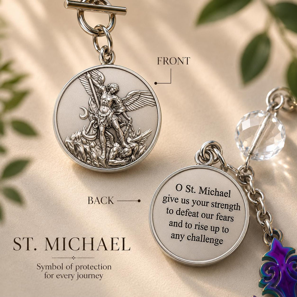 St. Michael Car Charm | Christian Rearview Mirror Protection Gift