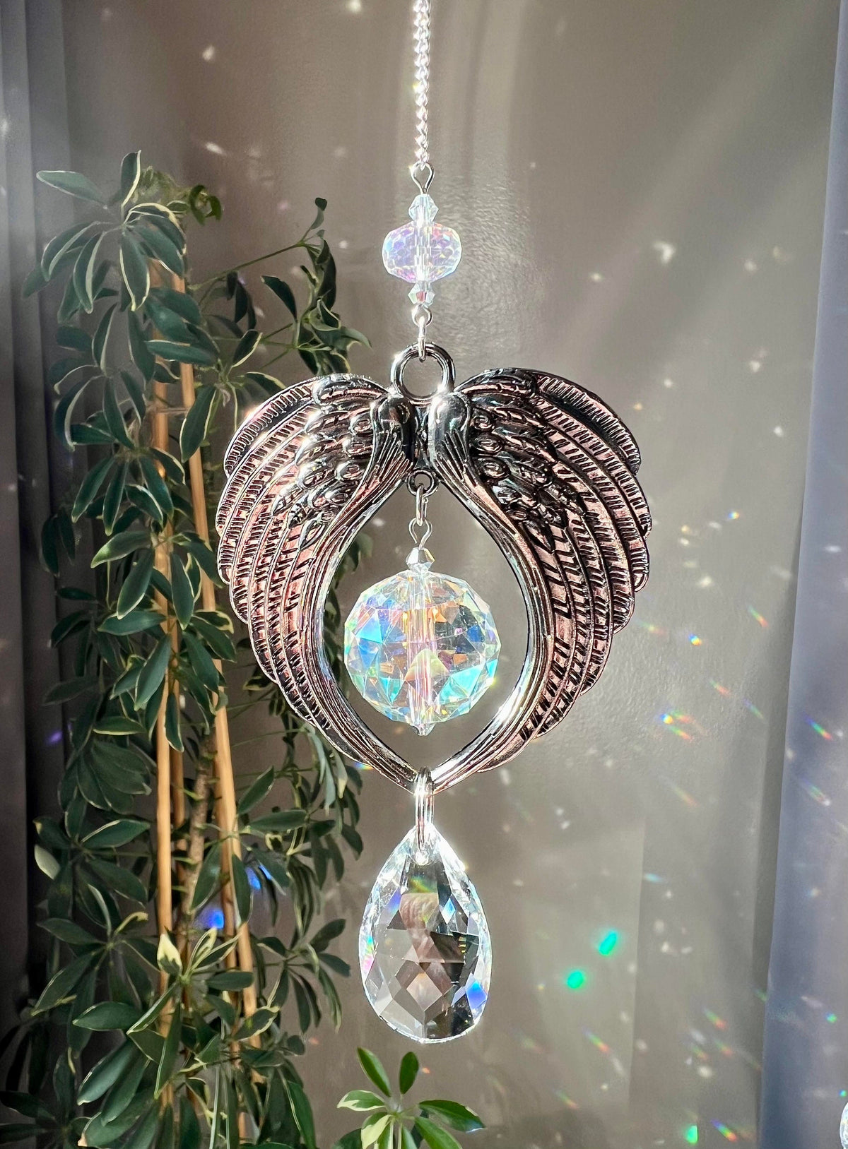 Angel Wings Memorial Suncatcher – Sympathy Gift for Loss of Mom, Dad, Husband, Wife, Child or Loved One