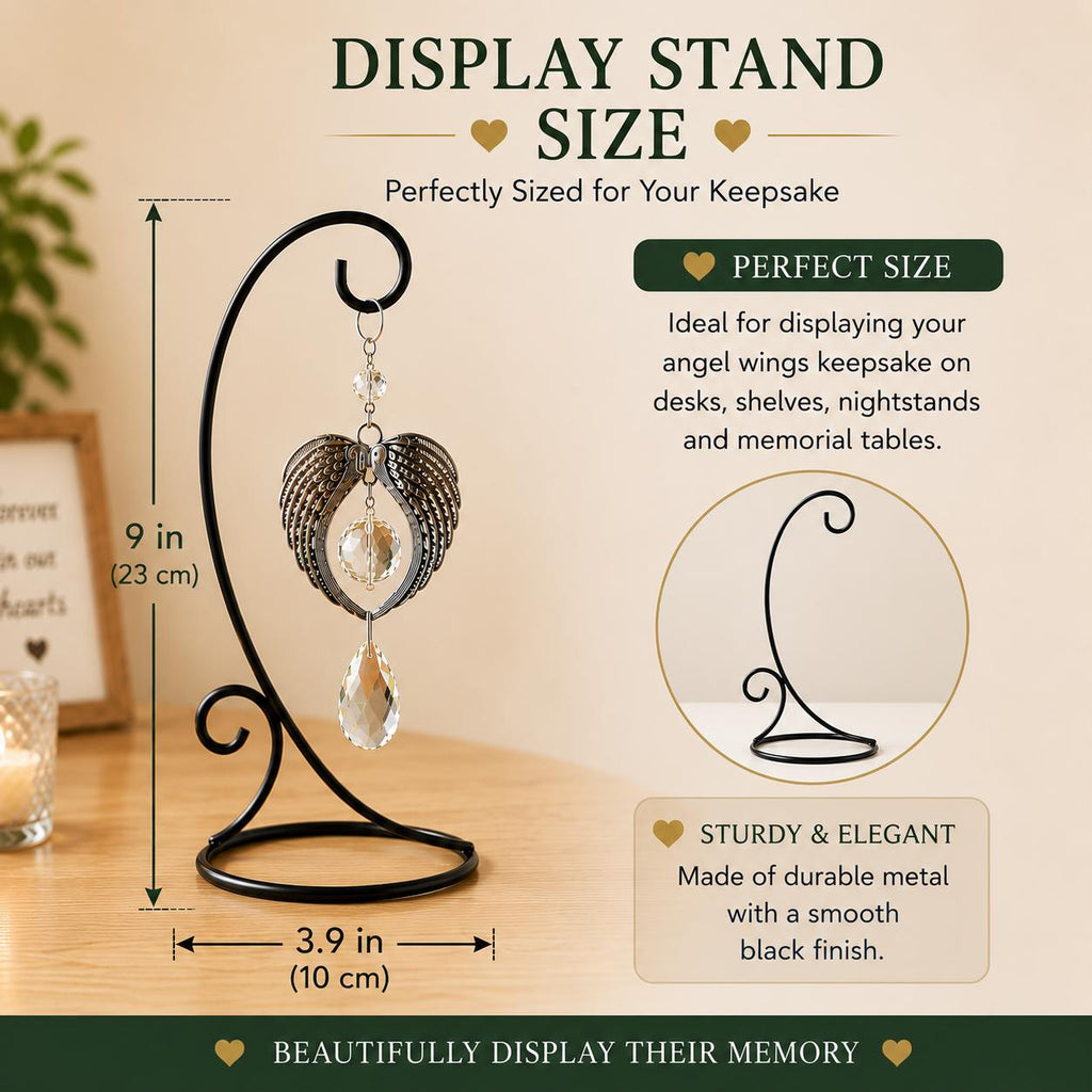 Angel Wings Memorial Suncatcher with Stand – Sympathy Gift for Loss of a Loved One