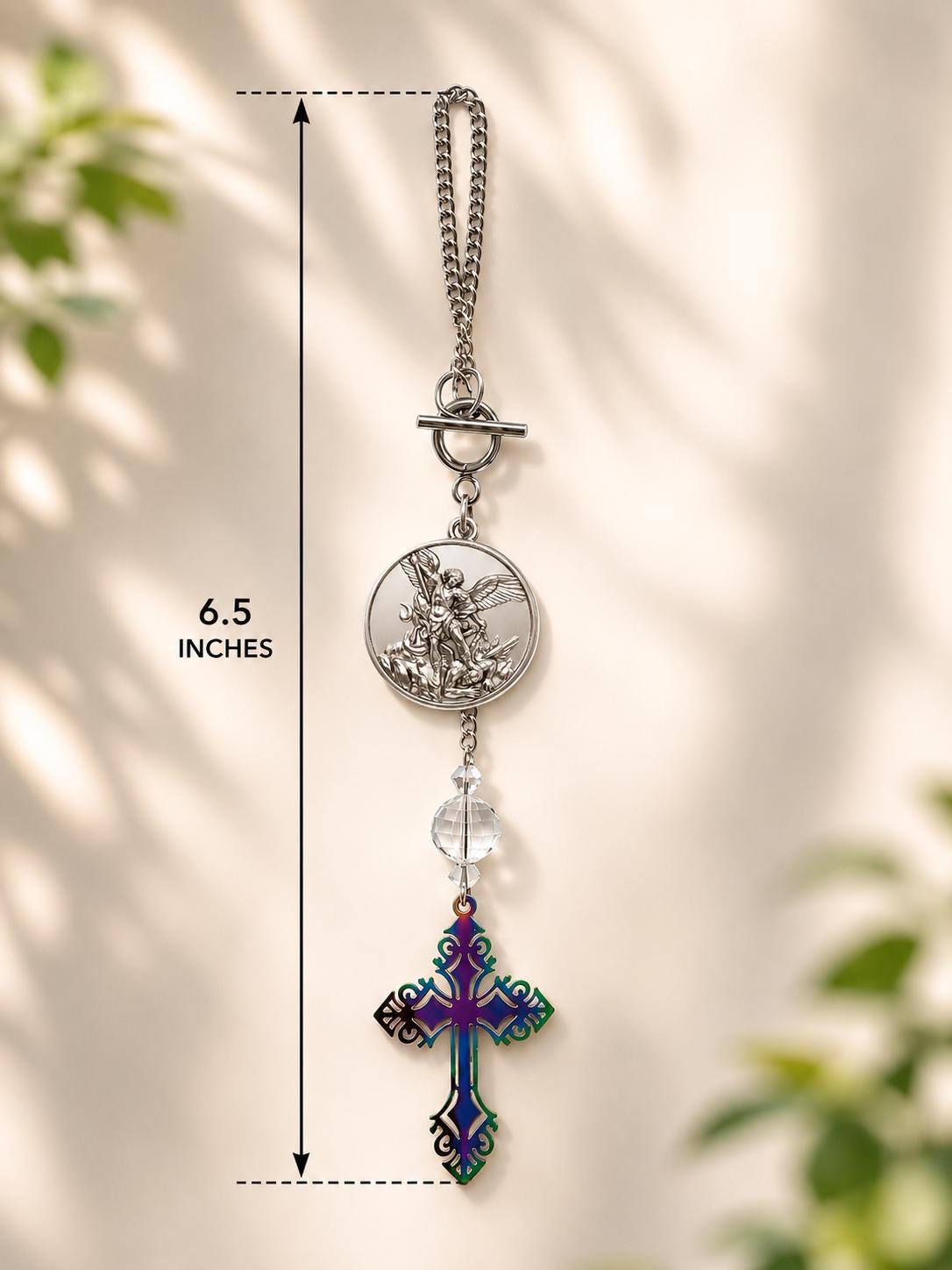St. Michael Car Charm | Christian Rearview Mirror Protection Gift