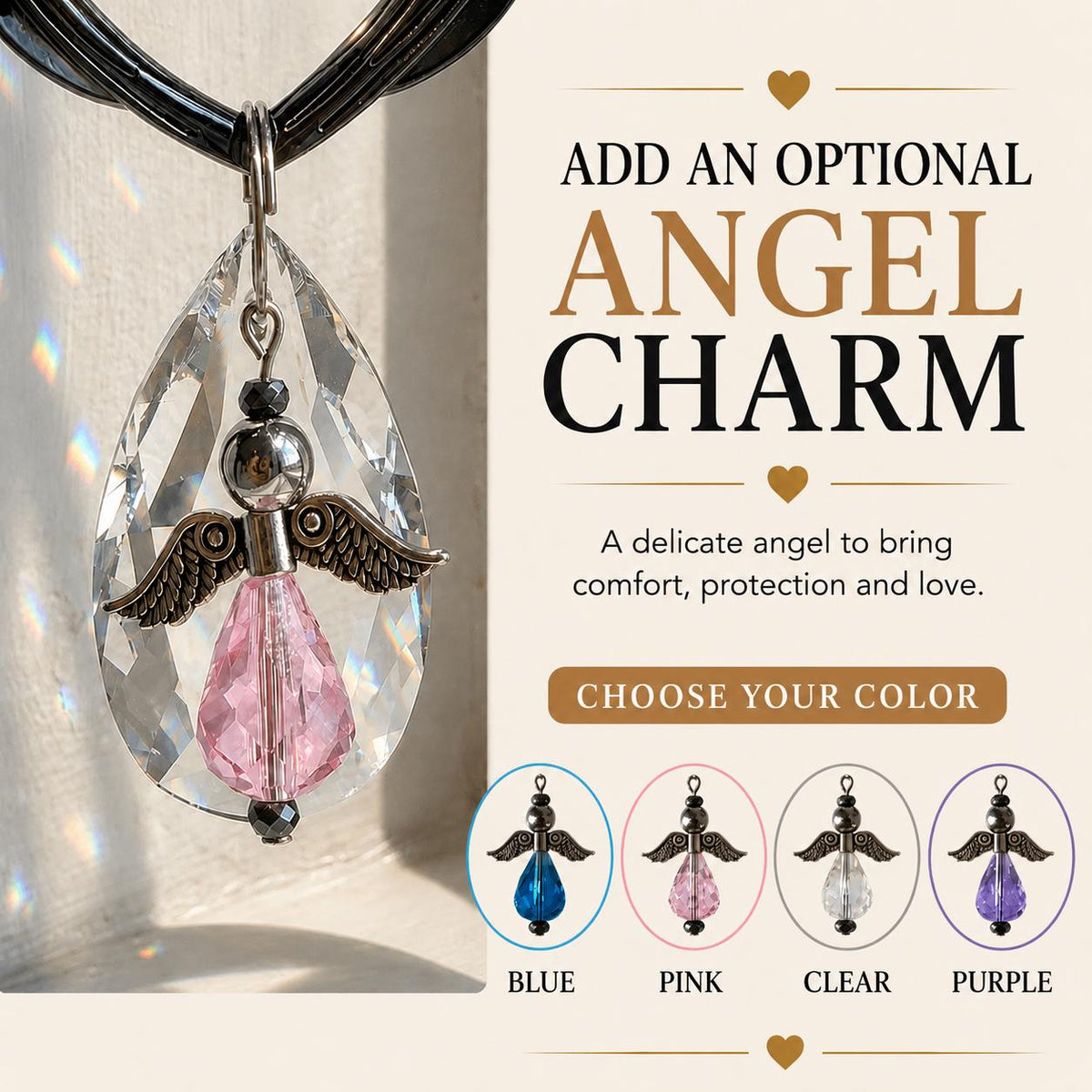 Angel Wings Memorial Suncatcher with Stand – Sympathy Gift for Loss of a Loved One
