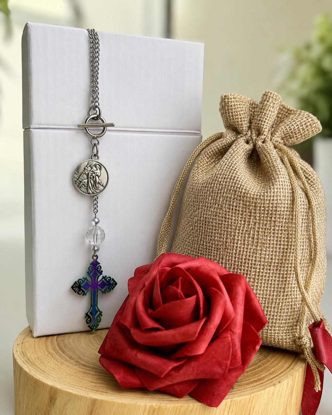 St. Christopher Car Charm – Patron Saint of Travelers Rearview Mirror Charm