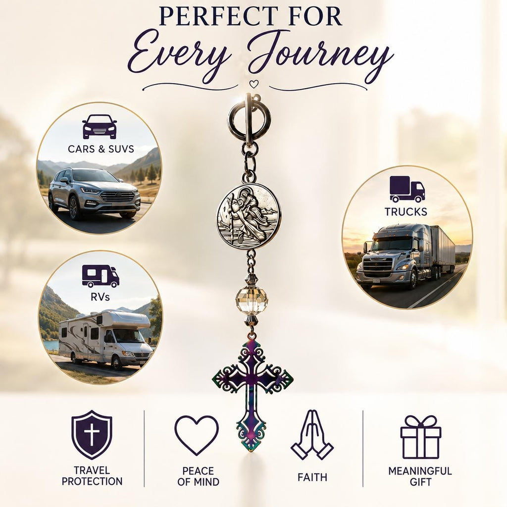 St. Christopher Car Charm – Patron Saint of Travelers Rearview Mirror Charm