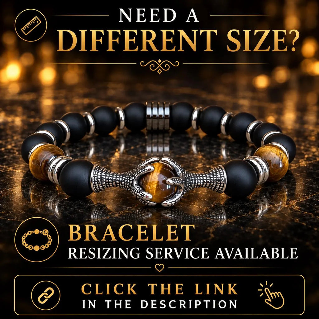 Men’s Tiger Eye & Matte Black Onyx Dragon Claw Bracelet