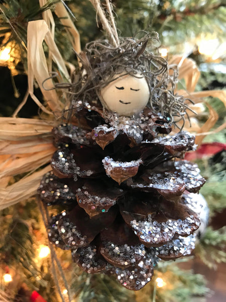 ORNAMENT No. 1: Pinecone Angel Ornament – Willowday